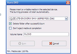 Insert Your DVD and Burn the WMV file!